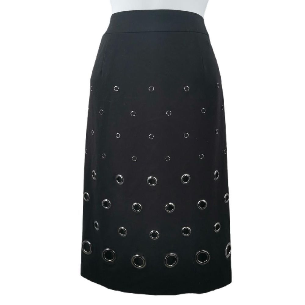 Black Skirt with Silver Grommet Design